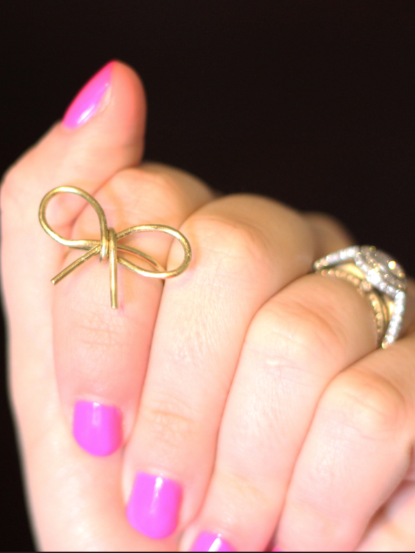 {diy} gold bow ring