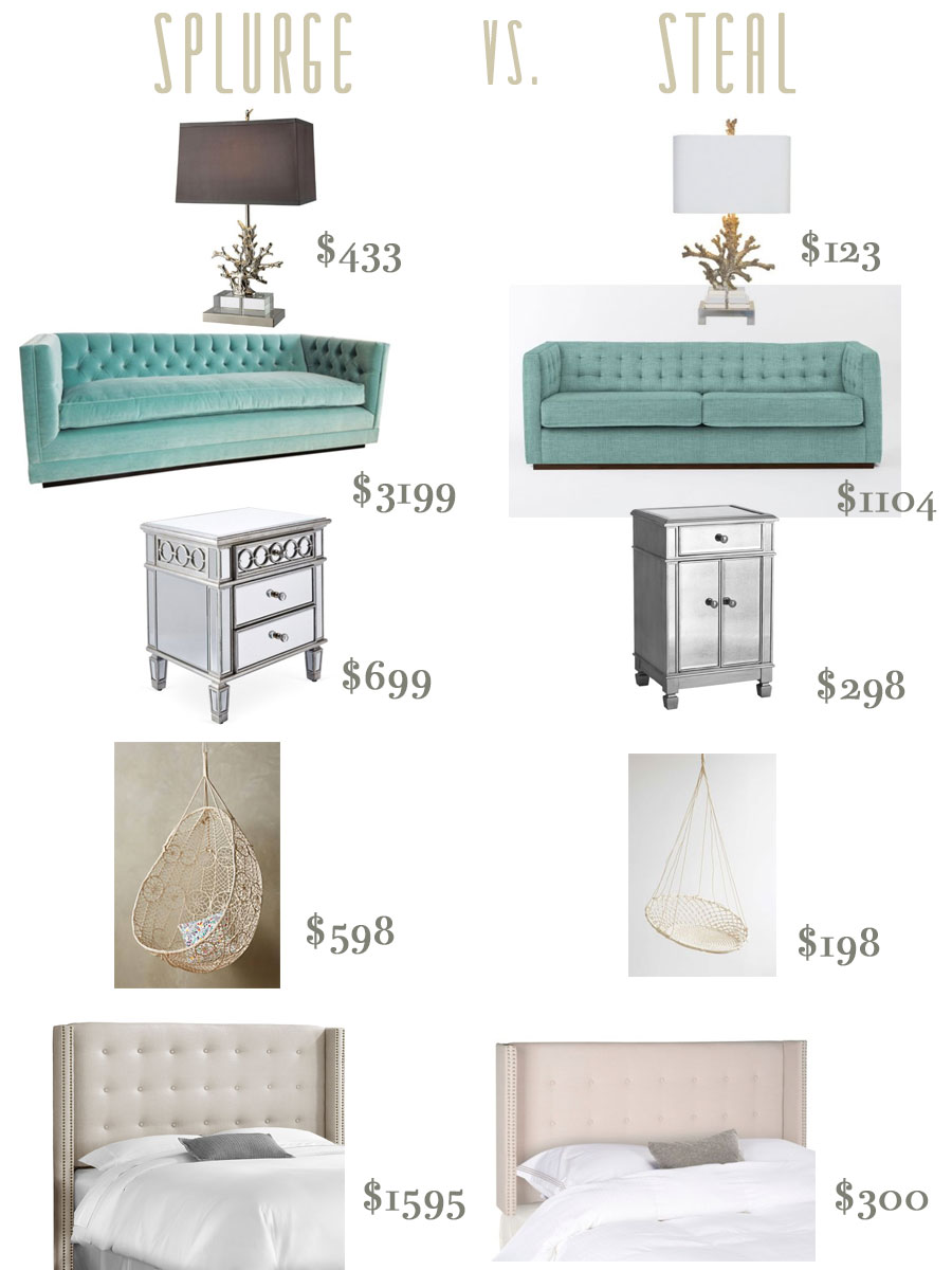 Struggling with home decor? Not sure where to splurge and where to save? Florida lifestyle blogger, MikaelaJ, shares her splurge vs steal faves!