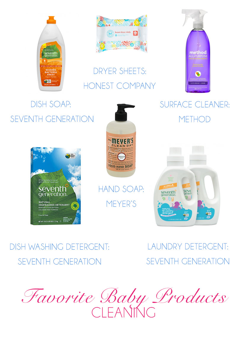 Favorite baby products, cleaning, natural cleaning products, natural hand soap, natural laundry detergent, natural surface cleaner, natural dryer sheets, natural dish soap, natural baby products