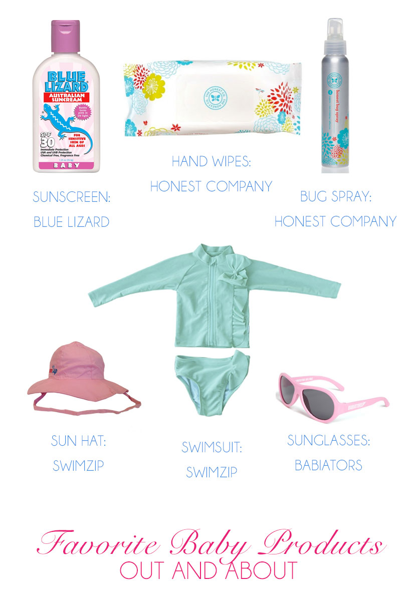 Best baby swimsuit, best baby sun hat, best baby sunglasses, best baby sunscreen, best baby hand wipes, best baby bug spray