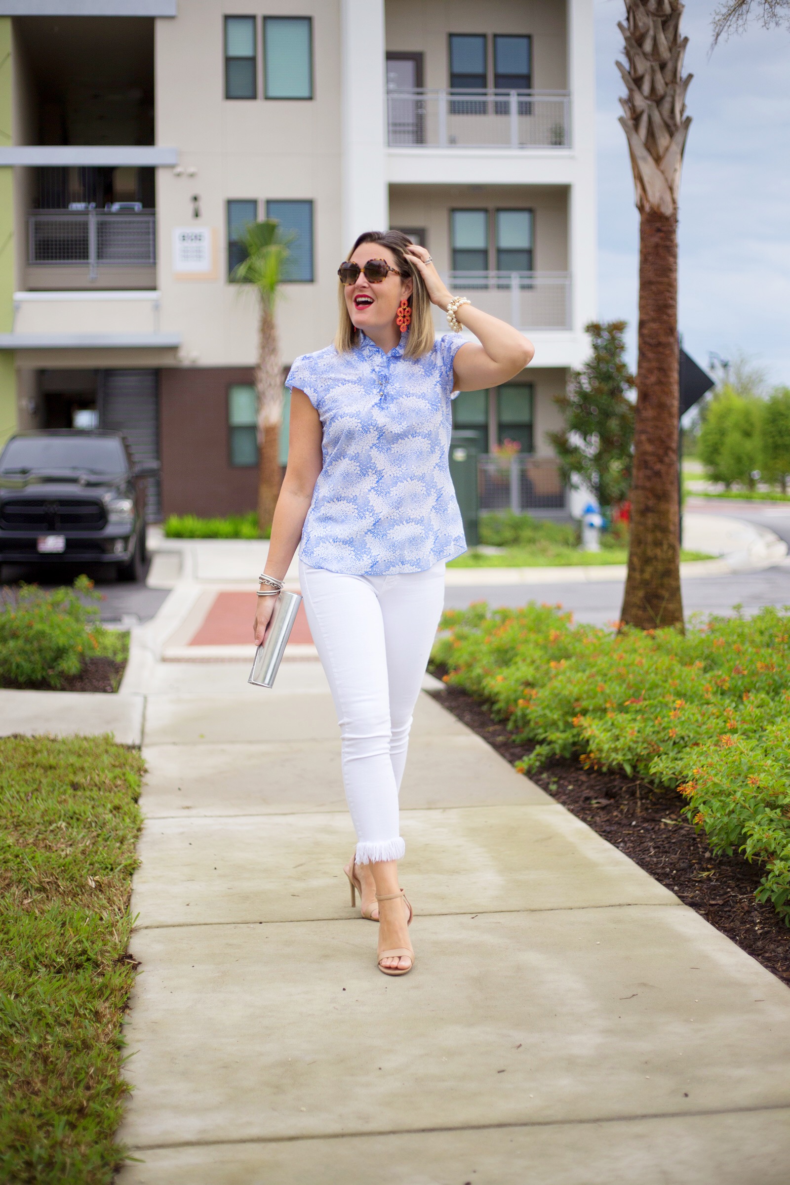 Florida lifestyle blogger, MikaelaJ, shares her next outfit for What I'm Wearing Wednesday! This outfit shines through the details! 